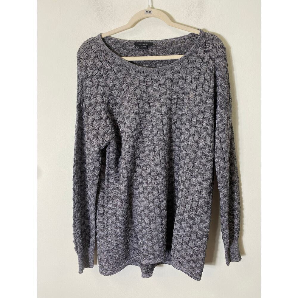 Mel & Lisa Silver Metallic Sweater Size Large